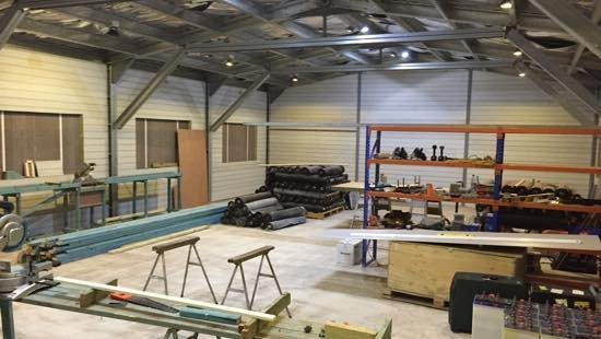 Our workshop, where we prepare materials for hundreds of home rebuilds